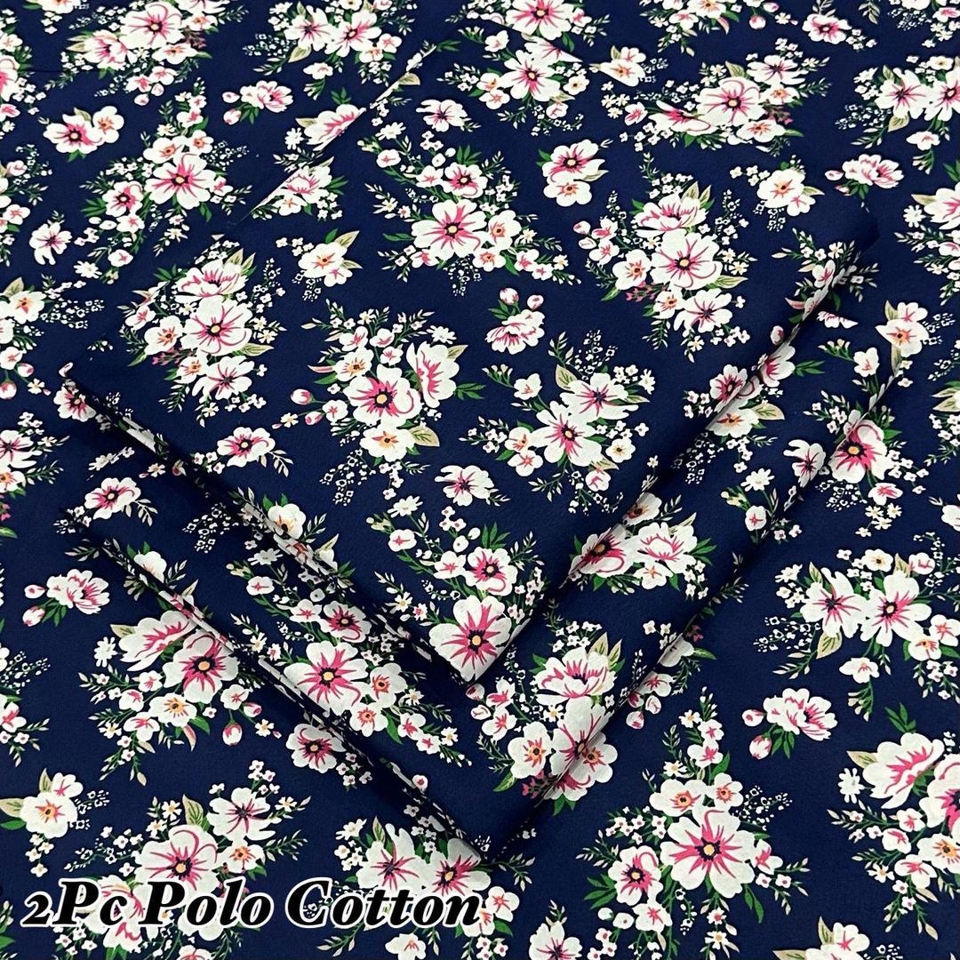 Women's 2 Pcs Printed Cotton Suit Navy Floral