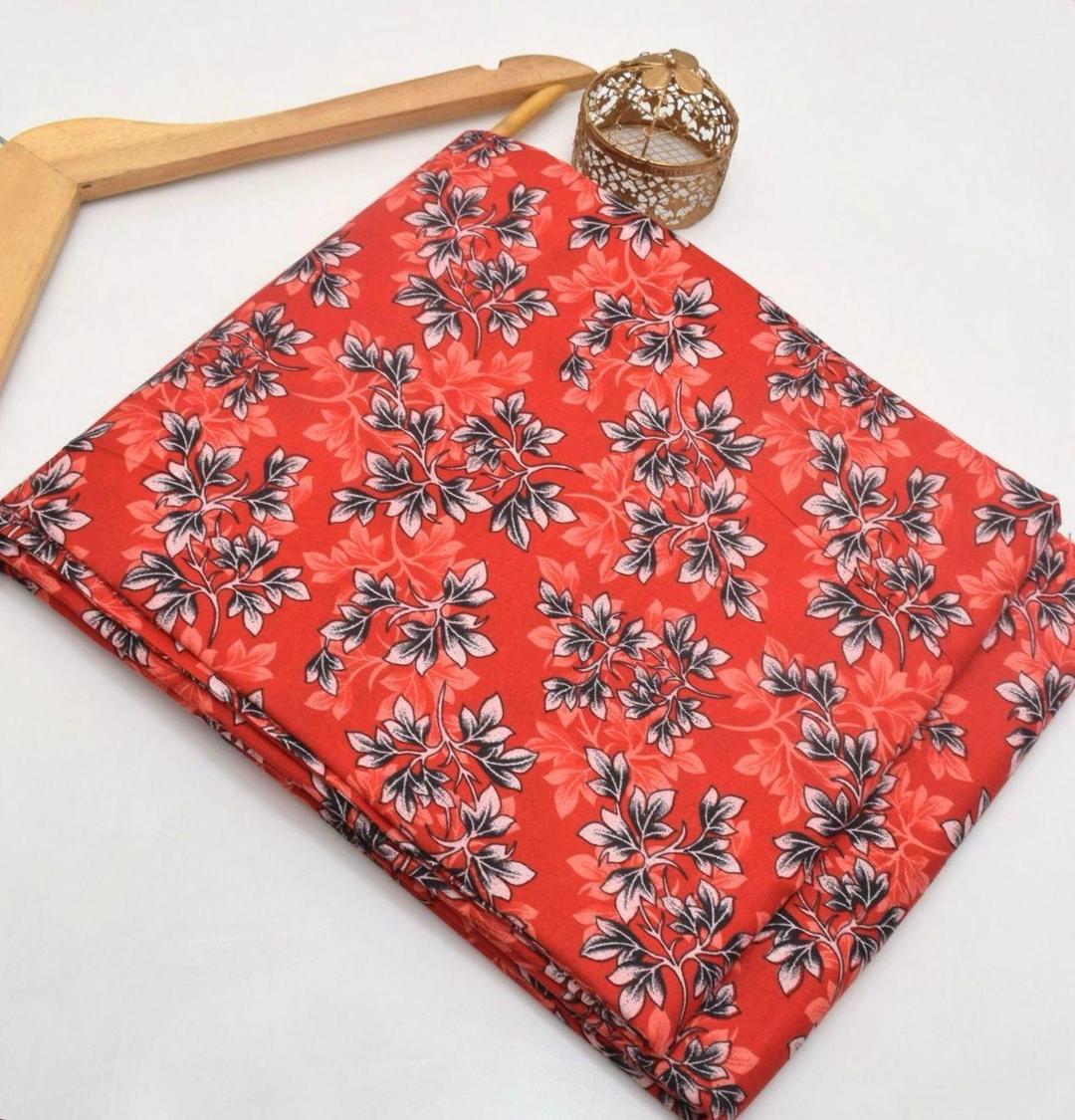 Women Printed Red Suit Micro Polo Cotton 2.5m - Image 2