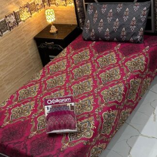 Pink Printed 4-Piece Single Bed Set Mix Cotton