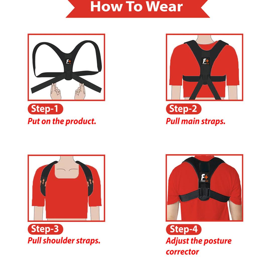 Black Nylon Posture Corrector Belt for Back Support - Image 7