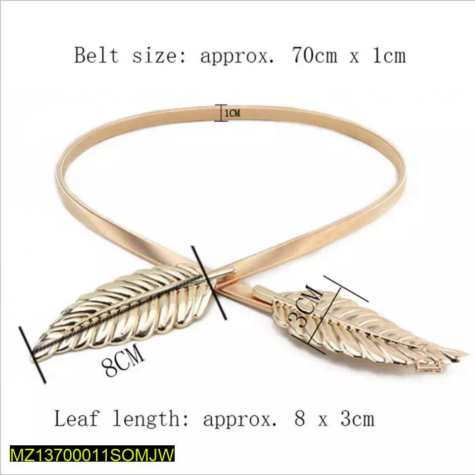 Golden Leaf Waist Belt for Women, Adjustable, Durable, Stylish - Image 3