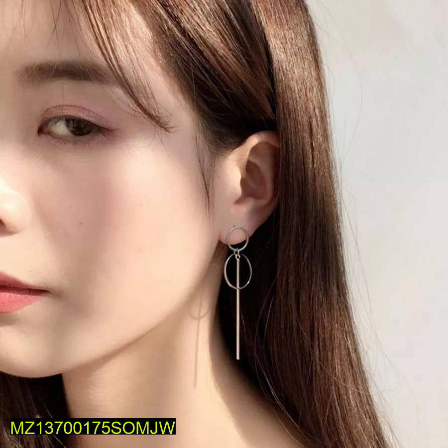 Silver Plated Geometric Drop Earrings for Women - Image 3
