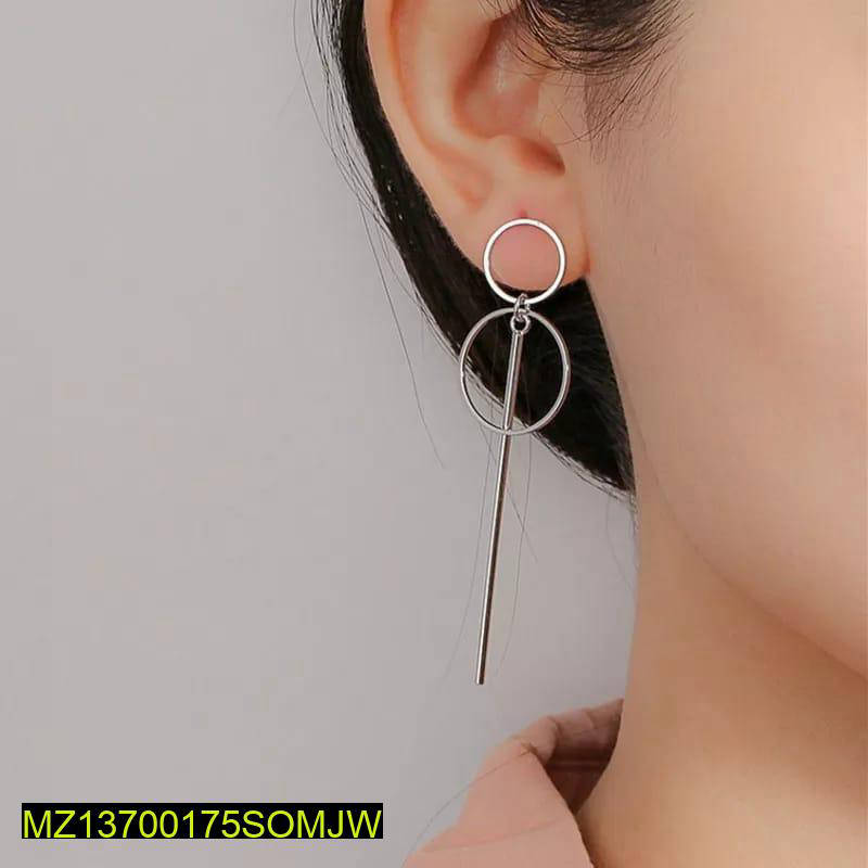 Silver Plated Geometric Drop Earrings for Women - Image 4