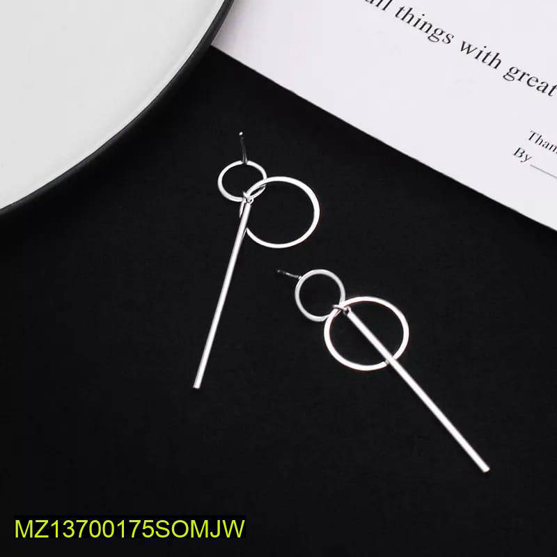 Silver Plated Geometric Drop Earrings for Women - Image 5