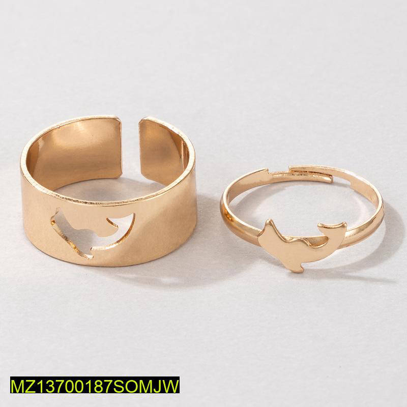 Golden Dolphin Couple Rings Adjustable for Couples - Image 2