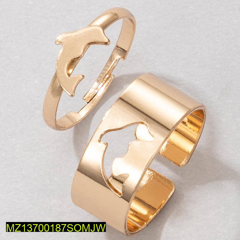 Golden Dolphin Couple Rings Adjustable for Couples - Image 4