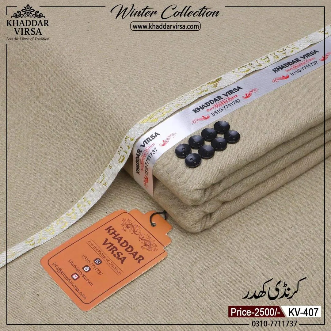 Winter Khaddar Suit Beige Unstitched for Men