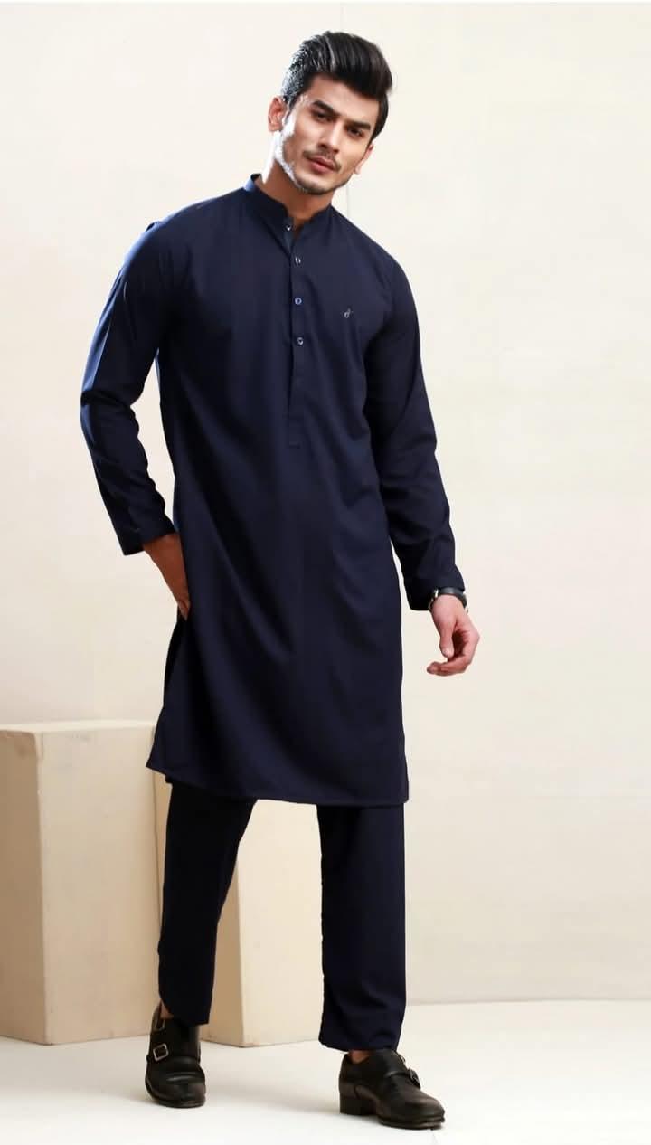 Men's Boski Plain Suit Navy Blue Summer Wear