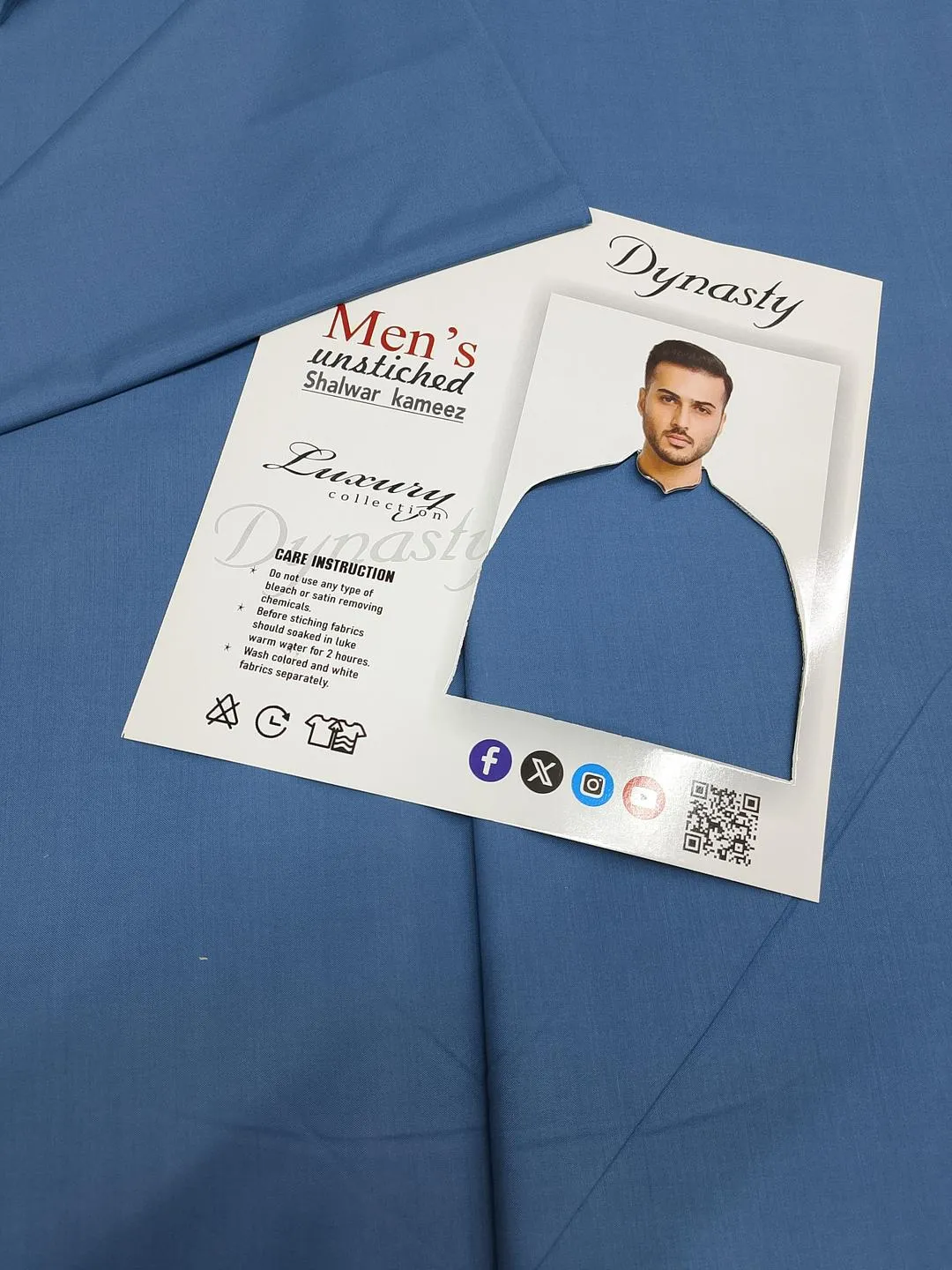 Men's Unstitched Suit Blue Wash & Wear Premium Quality
