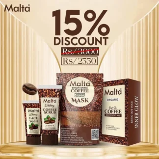 Malta Coffee Whitening Facial Kit 3 Pcs All Skin Types