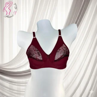 Maroon Lace Half Cup Bra Size 32-42