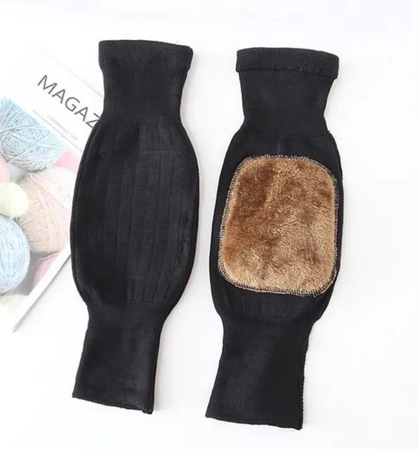Winter Leg Warmers Wool Brown Black Unisex
