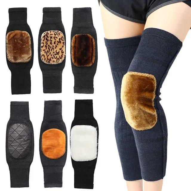 Winter Leg Warmers Wool Brown Black Unisex - Image 2