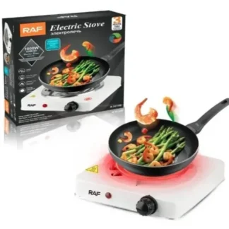 Electric Stove 1000W Stainless Steel Compact White