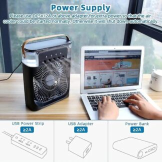 Portable Mini Air Cooler USB Rechargeable ABS Plastic