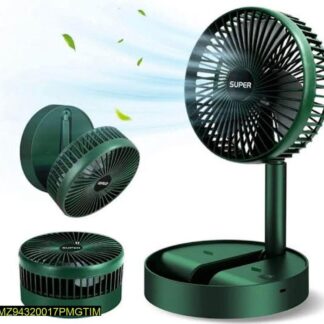 Rechargeable Green Desk Fan 1000mAh Portable