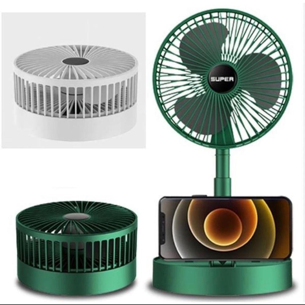 Rechargeable Green Desk Fan 1000mAh Portable - Image 2