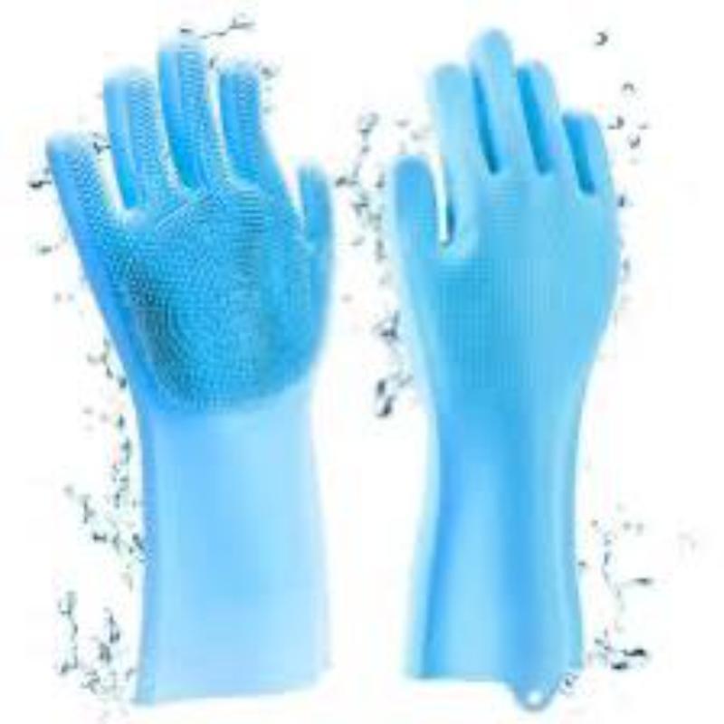 Lavender Rubber Dish Cleaning Gloves for Home Use - Image 3