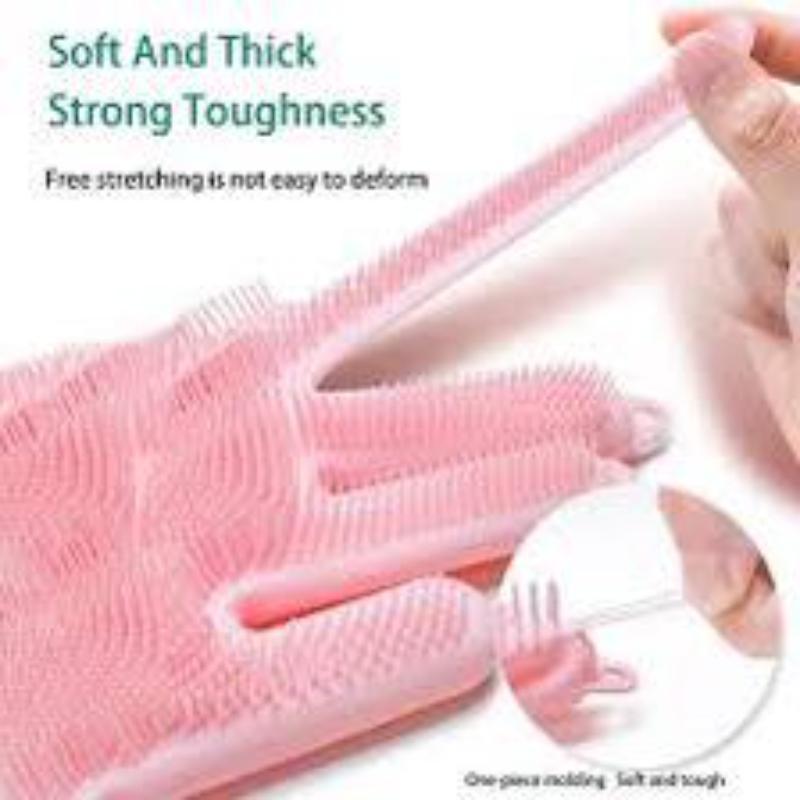Lavender Rubber Dish Cleaning Gloves for Home Use - Image 7