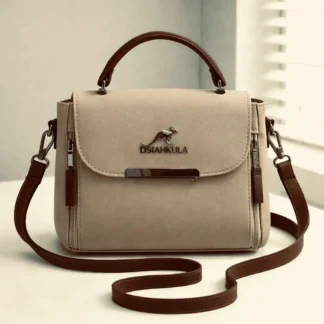 Sophisticated Beige Leather Crossbody Bag for Women