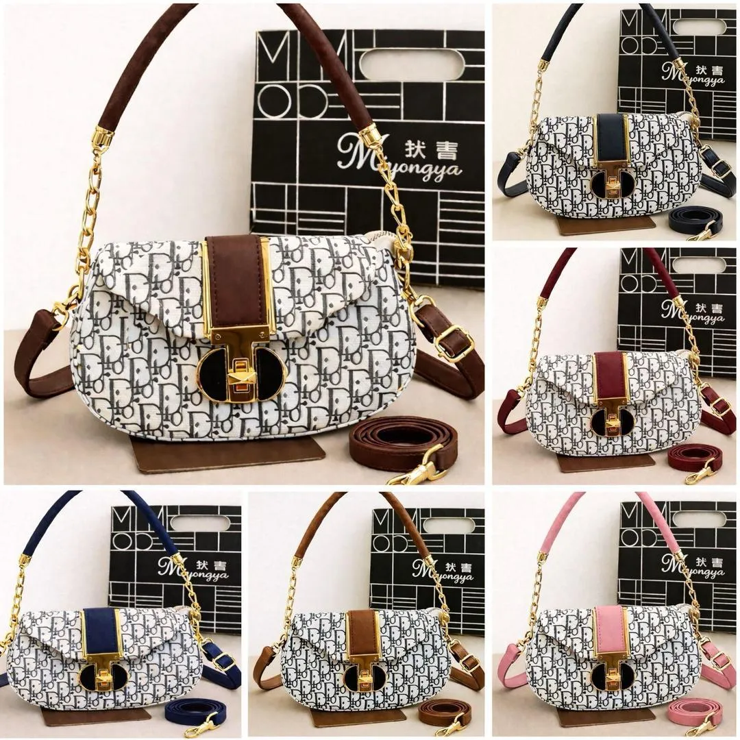 White Monogram Shoulder Bag for Girls with Chain Strap - Image 3