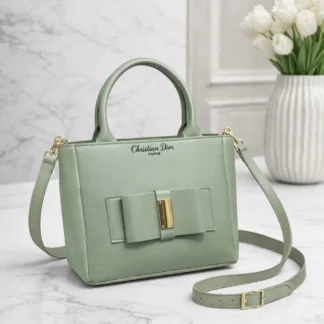Green Leather Shoulder Bag for Women 8x10 Inches