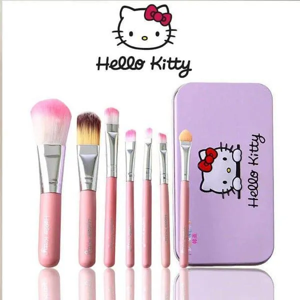 Hello Kitty 7-Piece Makeup Brush Set Purple Tin