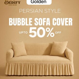 5 Seater Golden Jersey Textured Sofa Cover