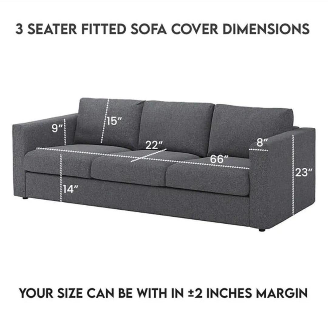 5 Seater Golden Jersey Textured Sofa Cover - Image 3