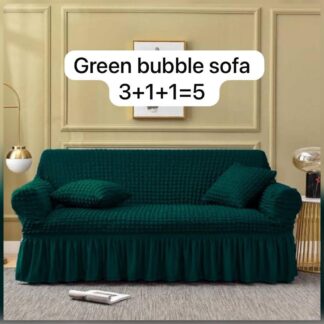 5 Seater Green Jersey Textured Sofa Cover