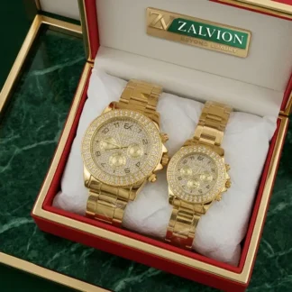 Golden crystal roman Dial couple watches