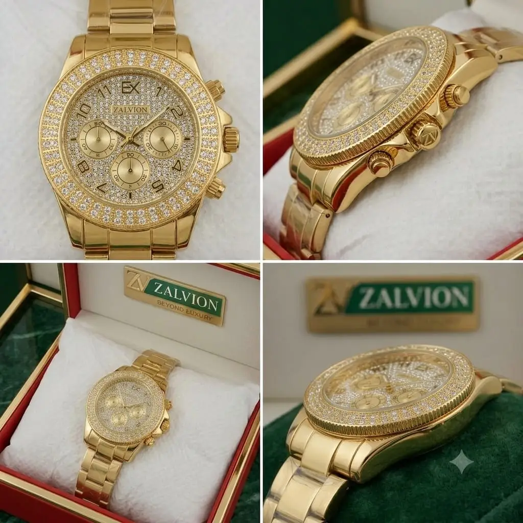 Golden crystal roman Dial couple watches - Image 2