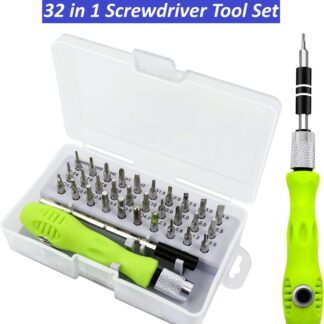 32-in-1 Screwdriver Tool Set Green Black Chrome Vanadium Steel