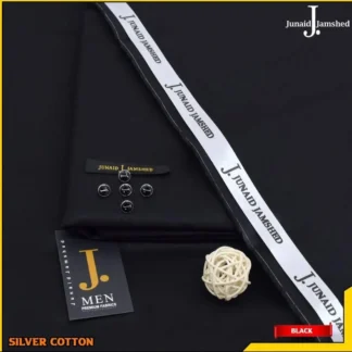 Men Black Silver Cotton Plain Suit with Brand Tag