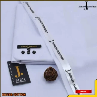 Men White Cotton Plain Suit with Brand Tag & Bag