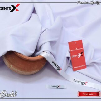 Premium White Boski Unstitched Suit for Men