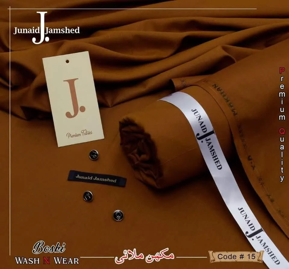 Unstitched Boski Plain Suit Brown All Season