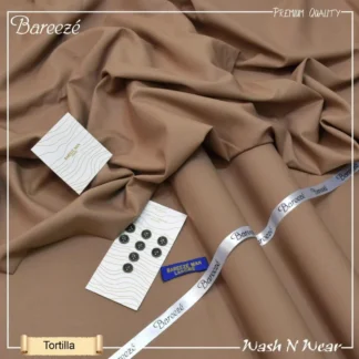 Men's Wash & Wear Plain Brown Suit Tortilla
