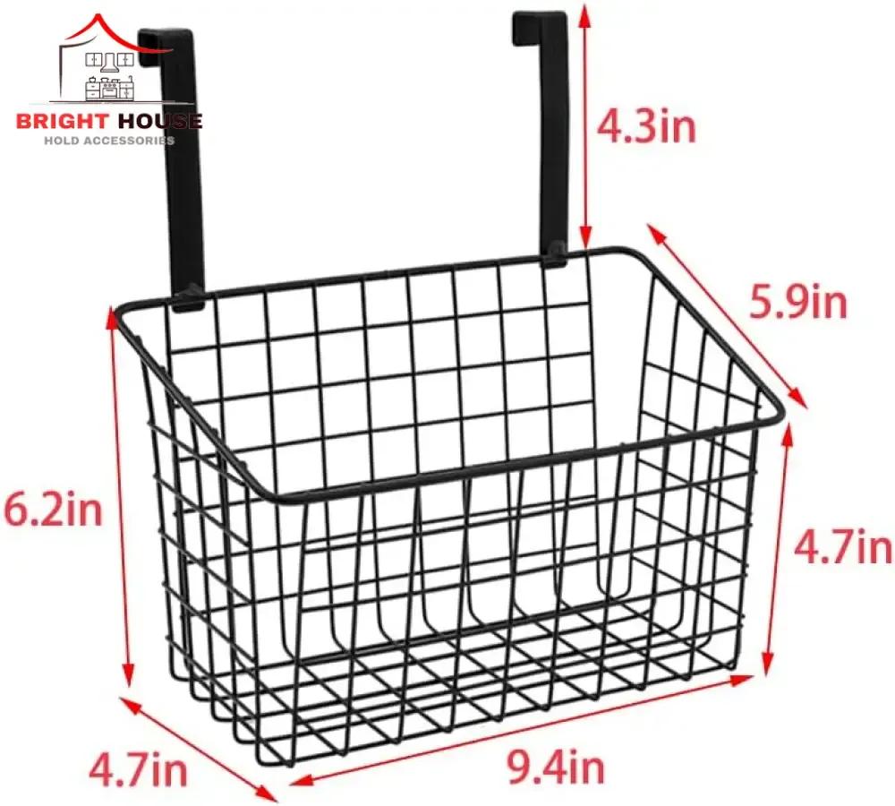Black Metal Kitchen Storage Basket No Drill 5kg - Image 3