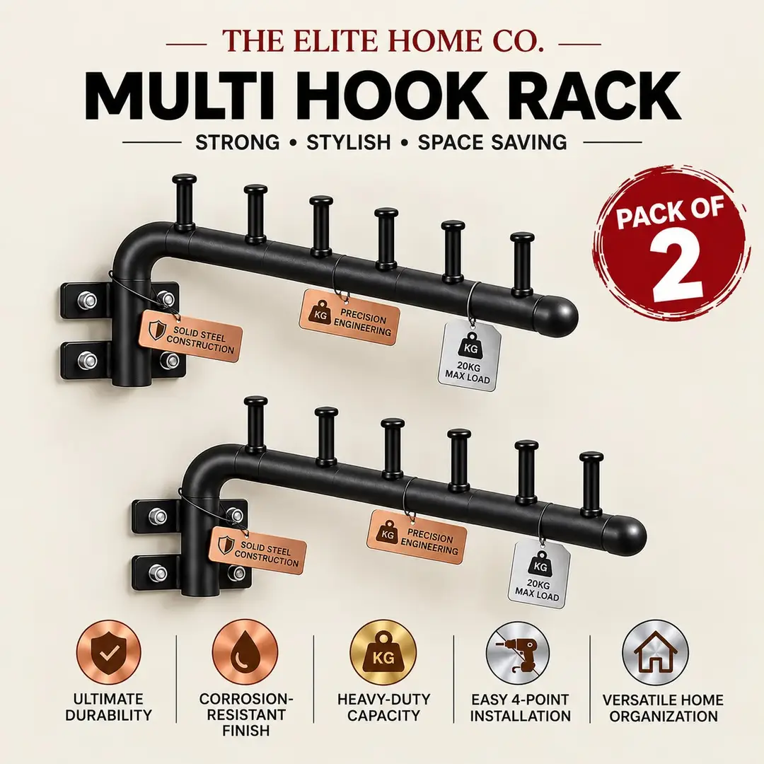 Pack Of 2 Cloth Hanging Stand With Hooks - Image 2