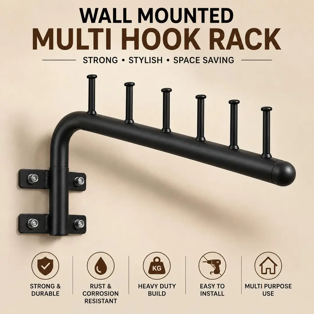 Pack Of 2 Cloth Hanging Stand With Hooks - Image 4