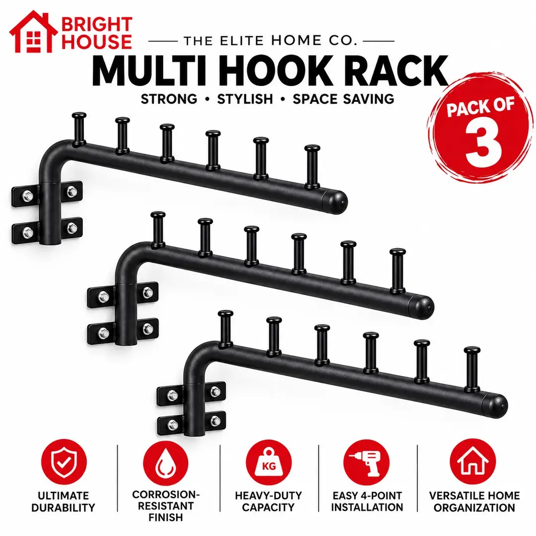 Pack Of 3 Wall Mounted Cloth Hanging Stand - Image 2