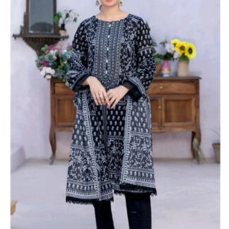 Black Printed 3-Piece Lawn Suit for Muharram Wear