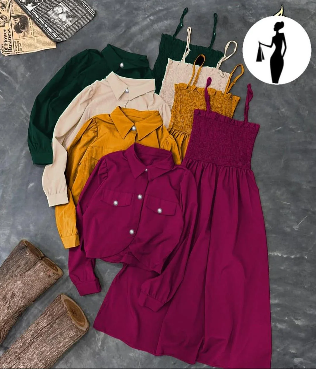 Pink Linen 2Pcs Frock & Jacket Set - Image 2