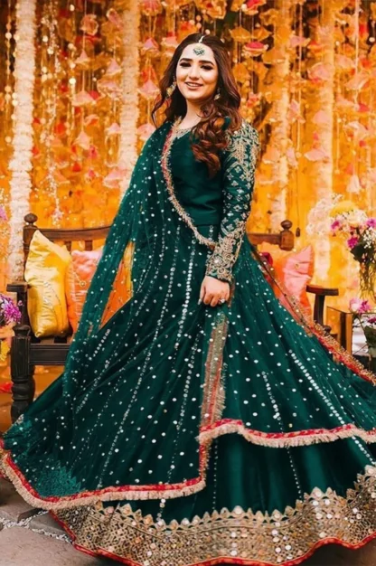 Green Shamoz Silk Maxi Suit