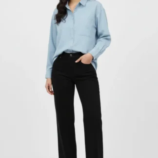Blue Silk Button Down Shirt for Women Medium Large