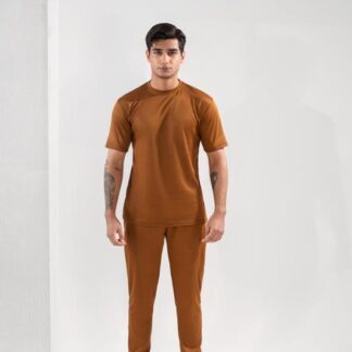 Men Dri Fit Brown Track Suit Slim Fit 2Pcs