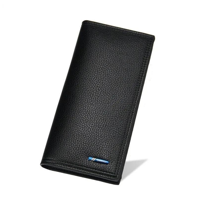 Slim Wallet for Men - Textured PU Leather, Brown Black Maroon - Image 3