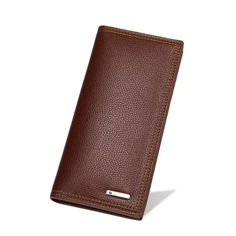 Slim Wallet for Men - Textured PU Leather, Brown Black Maroon - Image 4