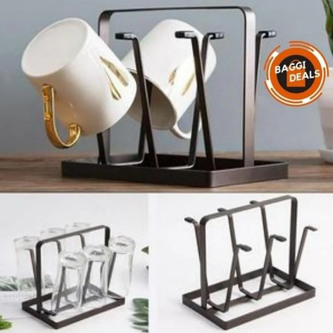 Black Metal Glass Holder for Home Office Kitchen - Image 5